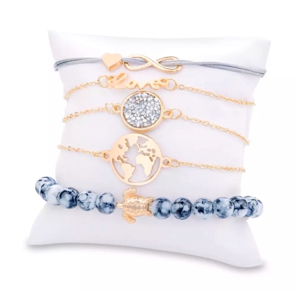 ✨NEW✨ 5pc travel love turtle natural bead bracelet - Picture 2 of 6